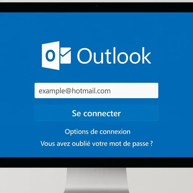 connecter hotmail écran se connecter sur fond bleu