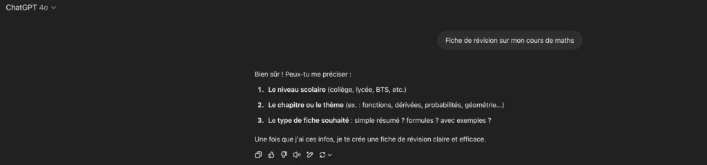 exemple fiche de revision ia ChatGpt fiche révision ia