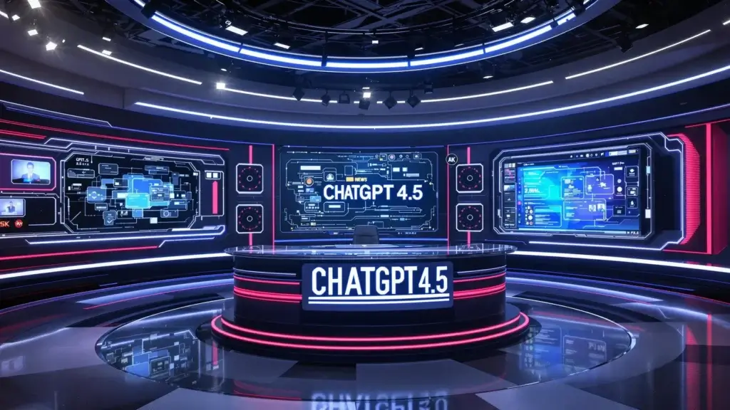 chatgpt 4.5 bureau ChatGPT 4.5 bureau futuriste