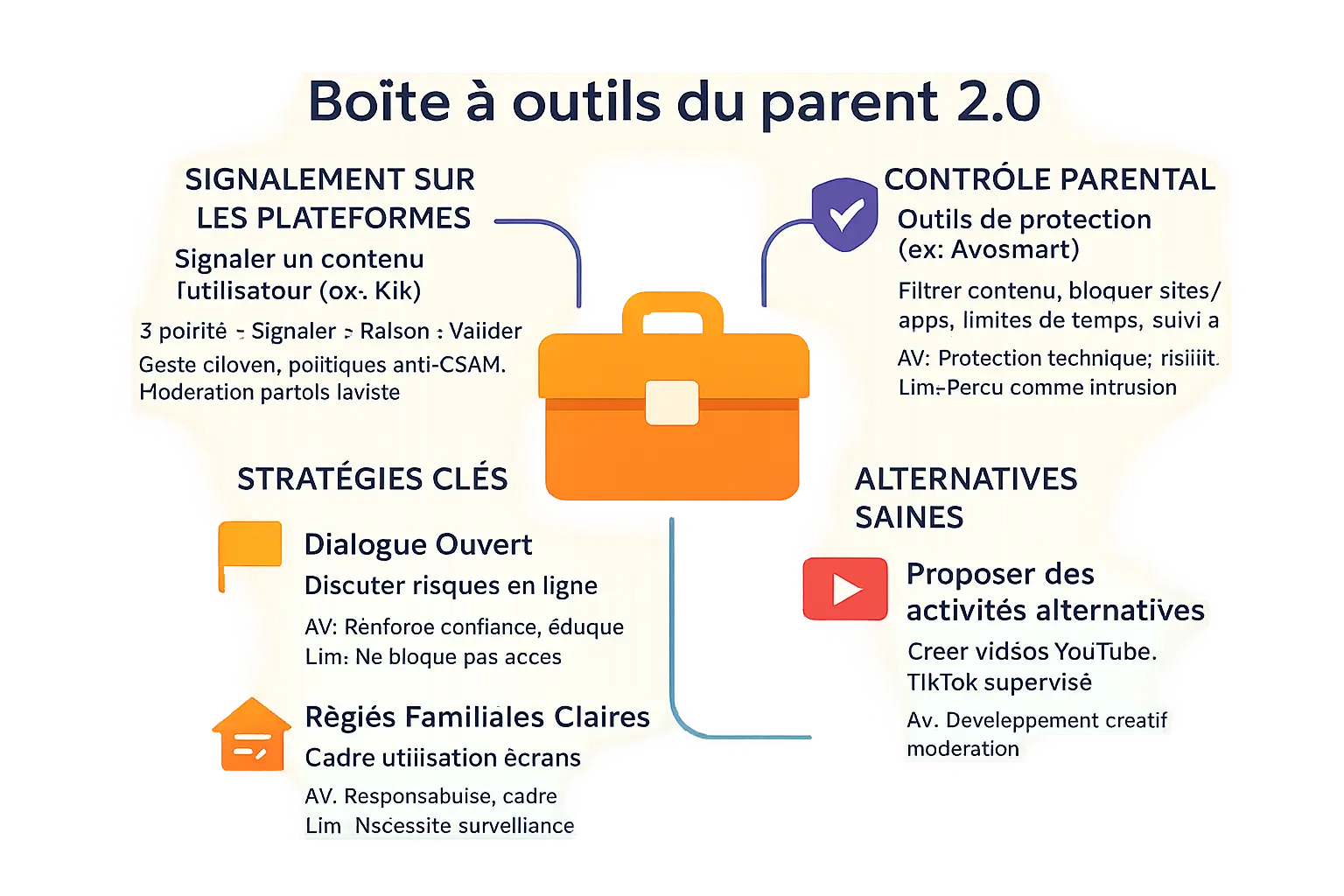 Illustration de la boîte à outils parentale
