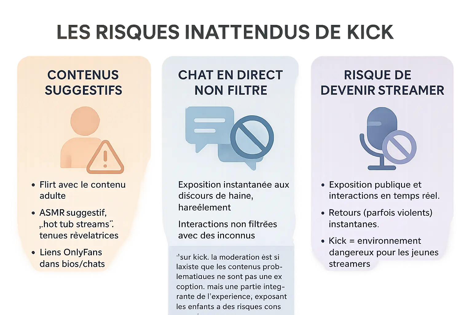 Illustration des risques de Kick pour les enfants