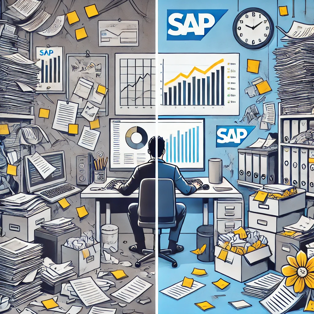 sap-erp-comparaison illustration de comparaison avec ou sans sap erp