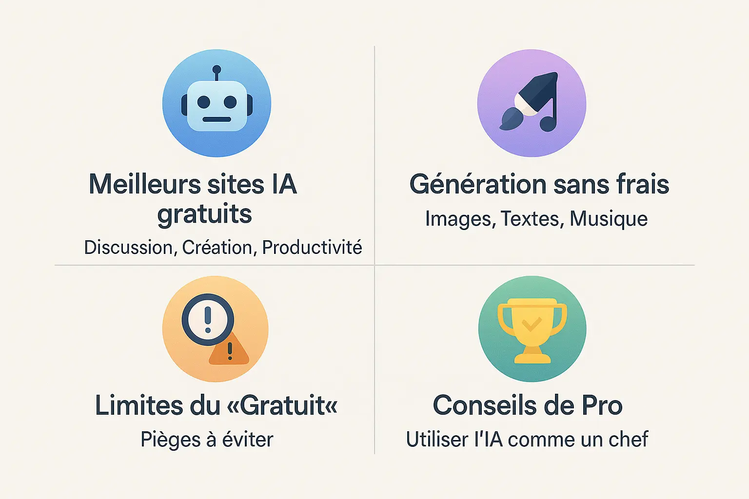 Illustration des avantages et limites des <strong>outils d'IA gratuits</strong>