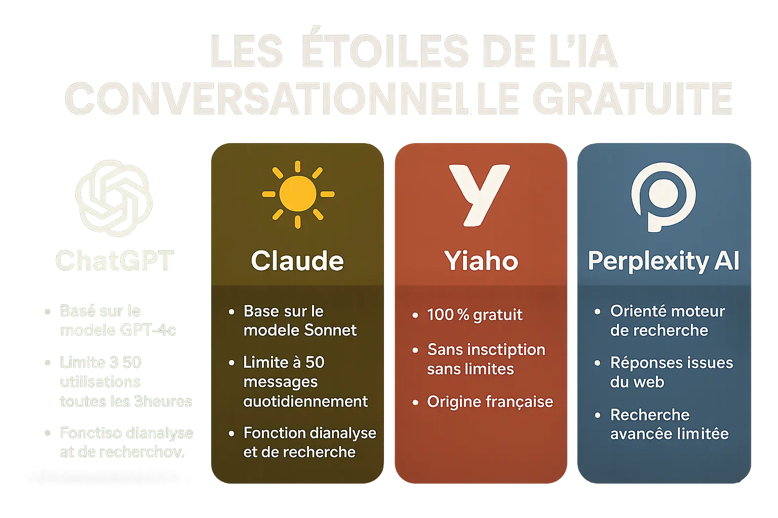 Comparatif des IA conversationnelles gratuites