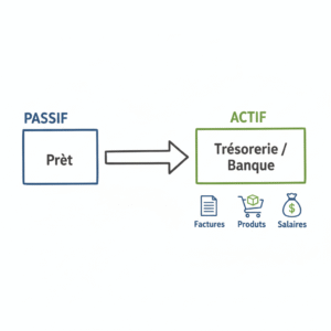 pret-tresorerie-entreprise schéma explicatif de la mécanique d'un prêt de trésorerie entreprise