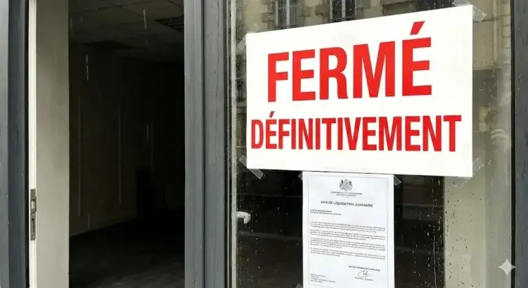 liquidation judiciaire entreprise, panneau entreprise fermée