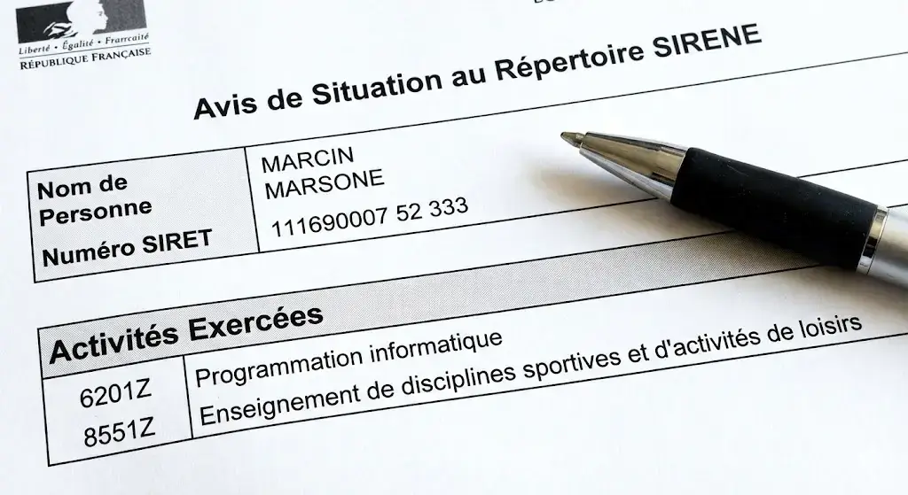 avis de situation sirene avoir plusieurs micro entreprises