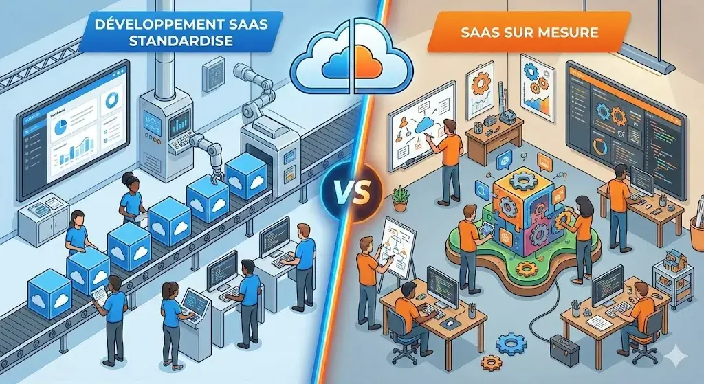 comparatif entre solution SaaS et développement sur mesure