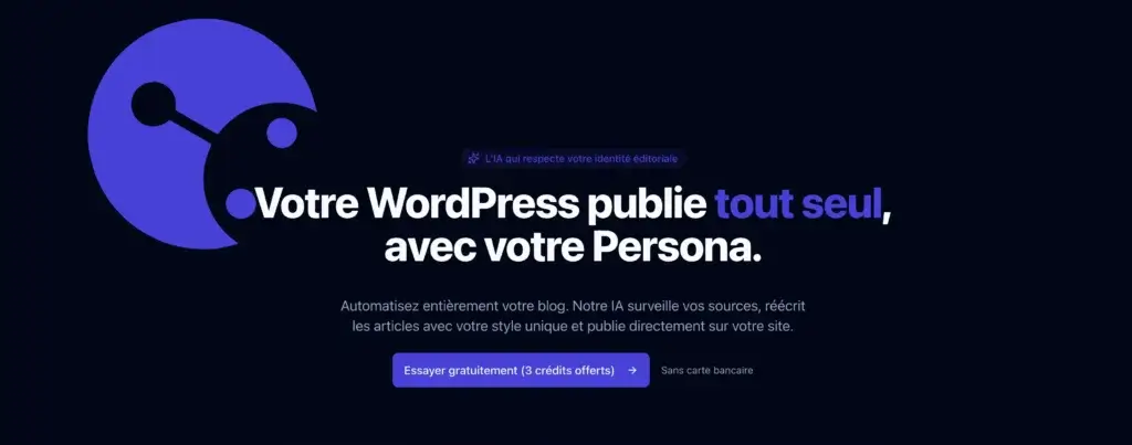 la page d'accueil du rédacteur ia WordPress Aspy