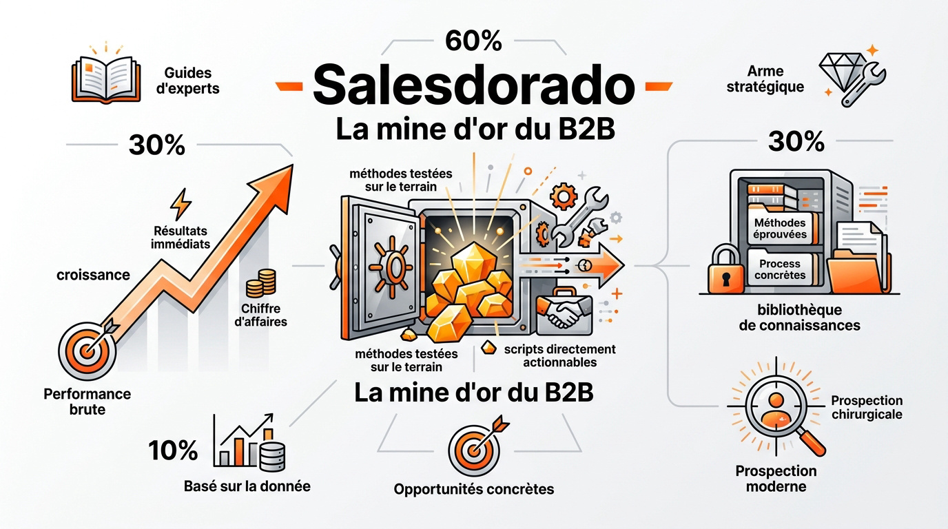 Illustration de la plateforme Salesdorado pour la vente B2B