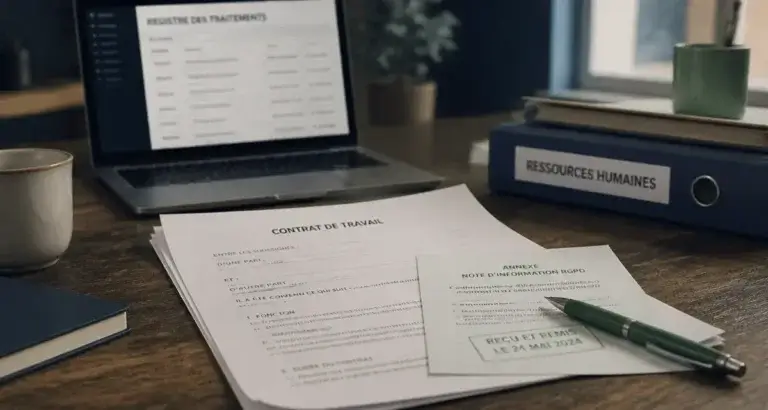 Clause RGPD dans le contrat de travail : note d’information RH CNIL