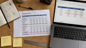 modele gestion de tresorerie google sheet : plan 12 mois pour creux de cash