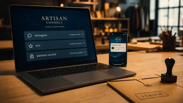 Plateforme de mise en relation entre client et prestataire avec paiement sécurisé et profils vérifiés