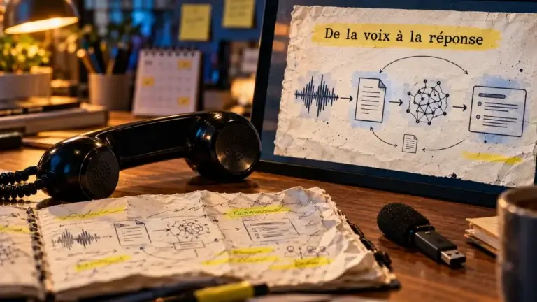 Agent vocal IA automatisant des appels pour répondre aux clients